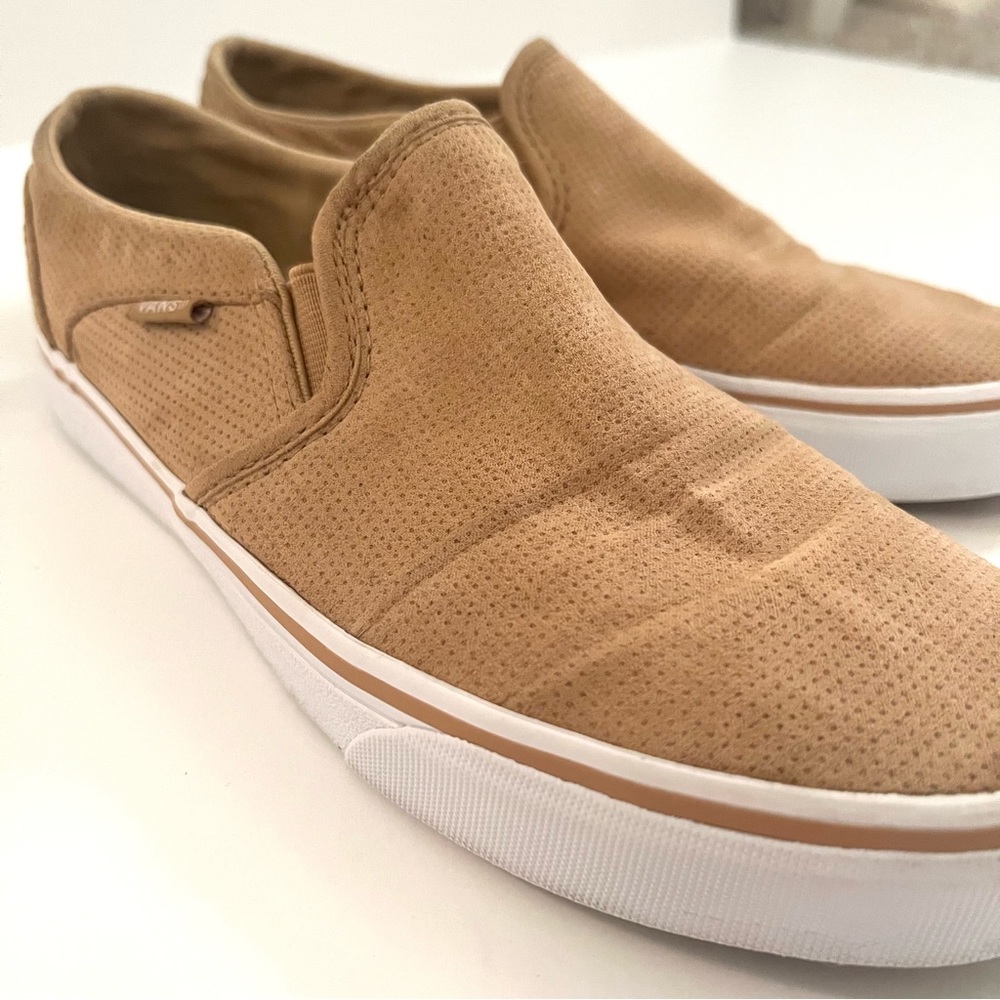 Vans Slip-On Suede Sneakers in Tan - Picture 3 of 13